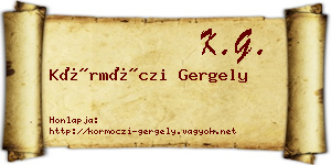 Körmöczi Gergely névjegykártya