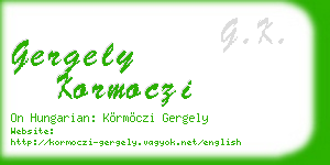 gergely kormoczi business card
